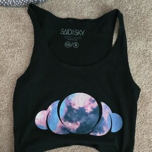 said the sky Black crop top festival rave